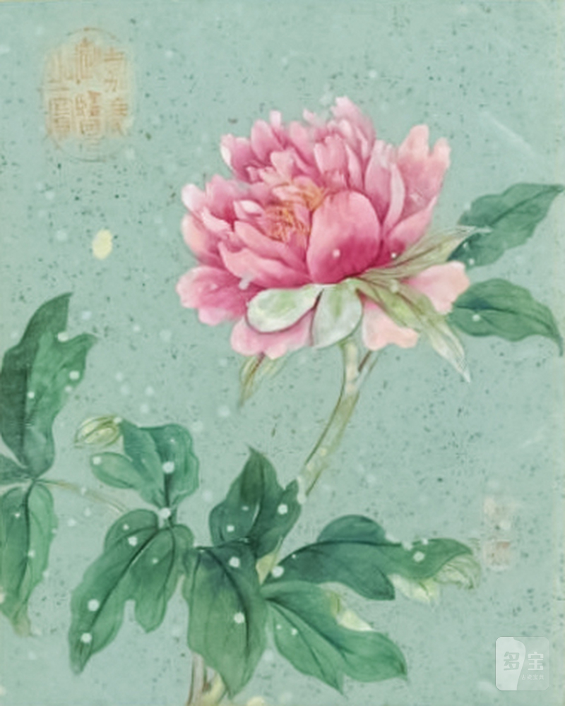 清康熙 铜胎珐琅彩锦地纹开光花卉纹茶圆 - 图6